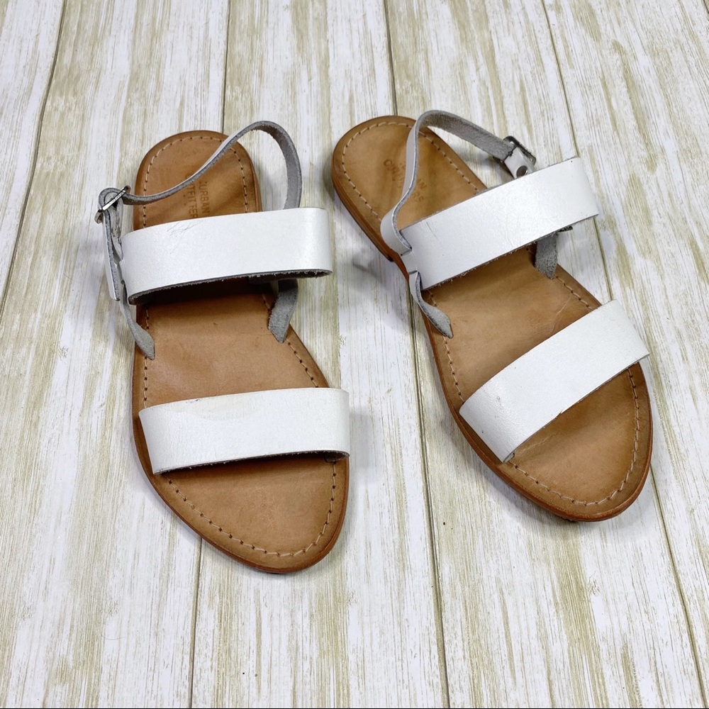 Urban Outfitters White 100% Leather Strap Sandals